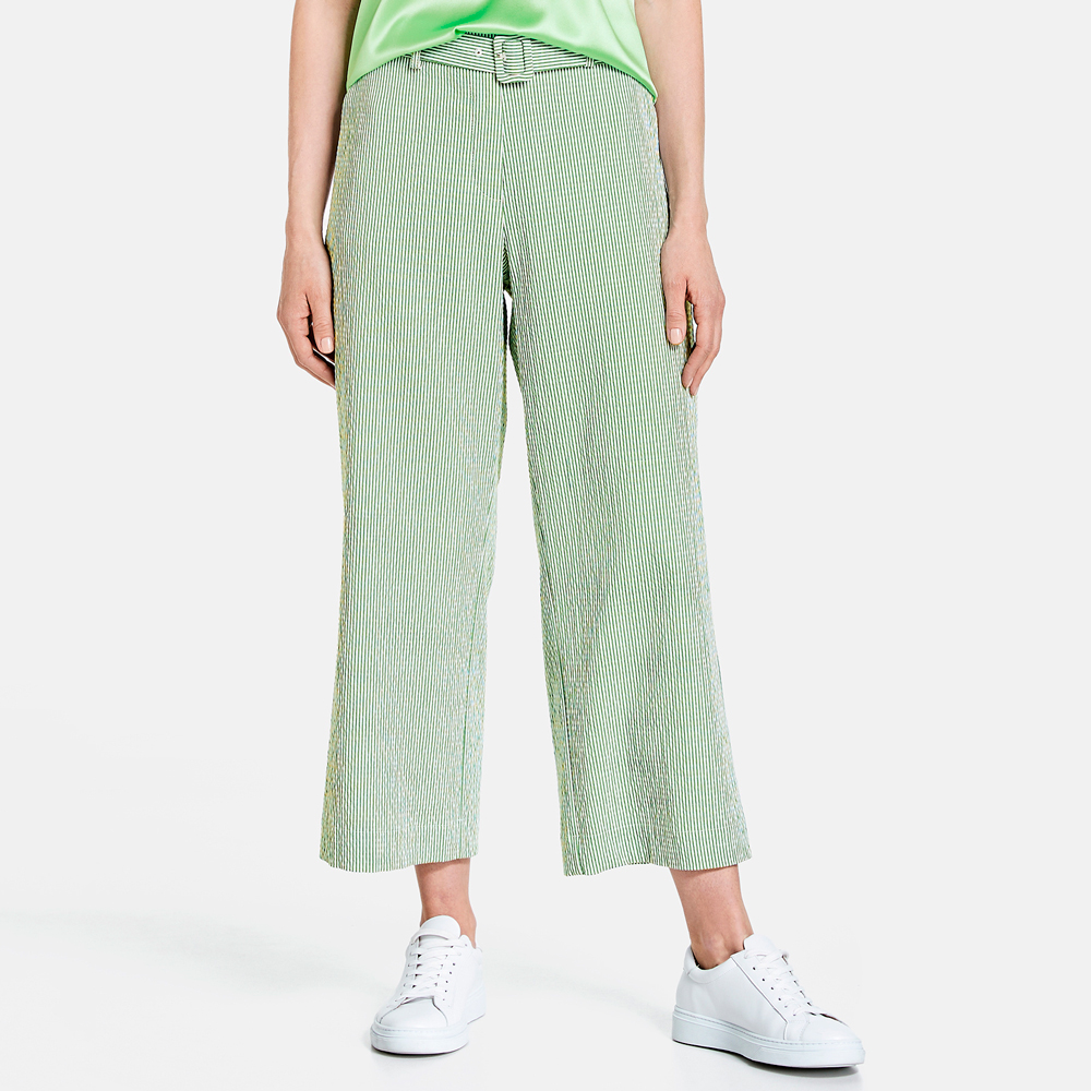 Pantalón crop rayas finas verdes Gerry Weber en gus gus boutique