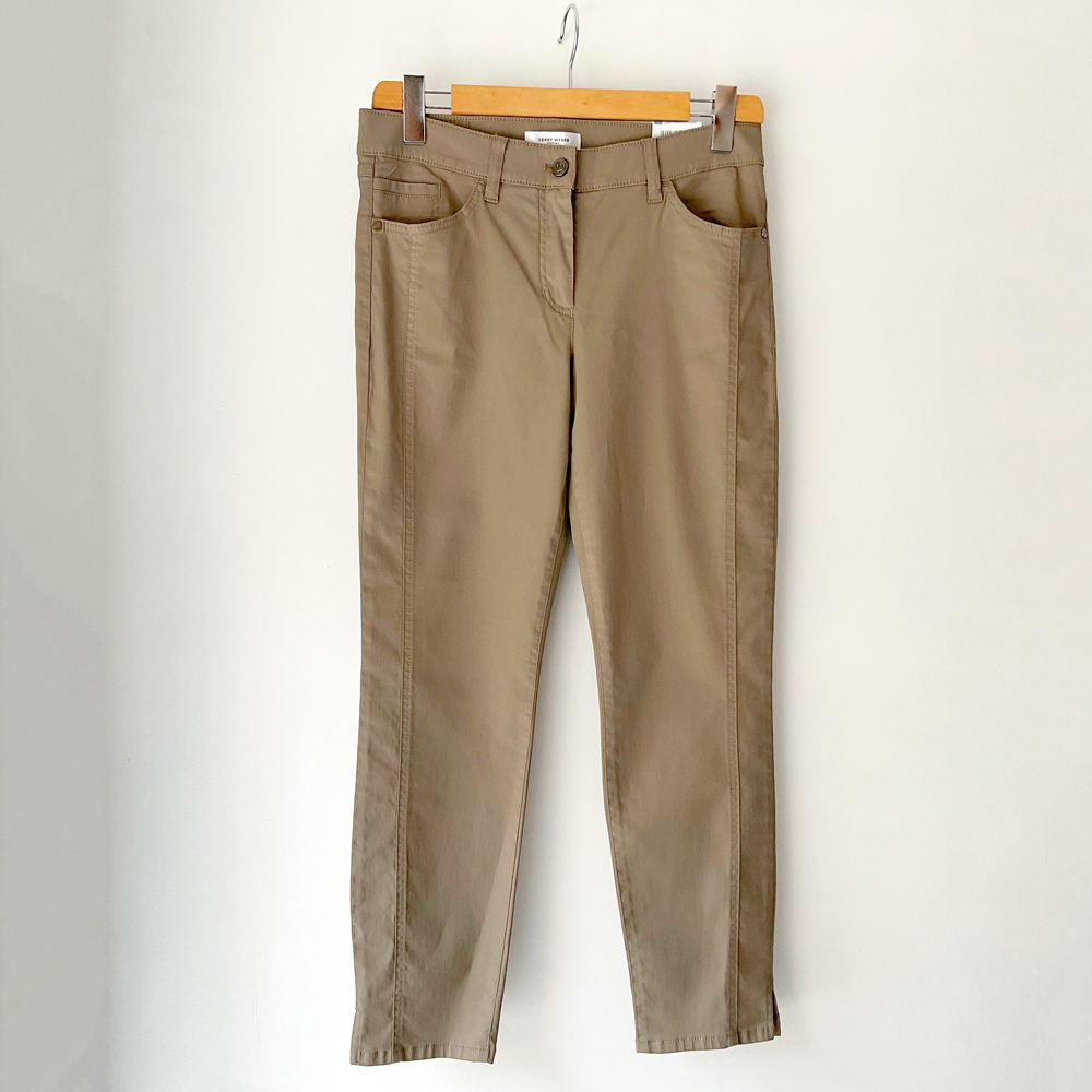 Pantalón estilo jeans resinado beige Gerry Weber en gus gus boutique