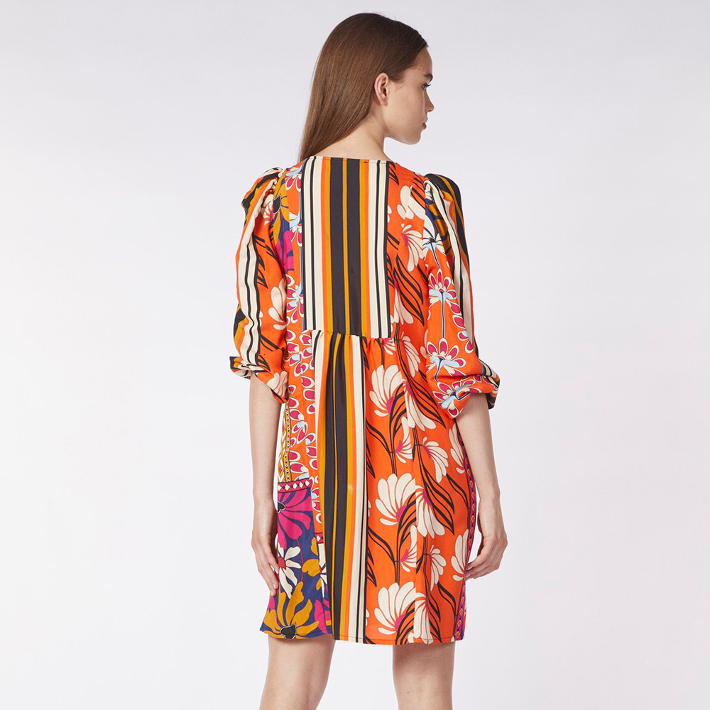 Vestido túnica estampado multicolor CafèNoir