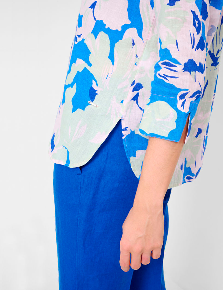 Camisa de lino estampado Brax en moda joven gus gus boutique sant feliu. Moda de calle para mujeres. Moda sostenible online.