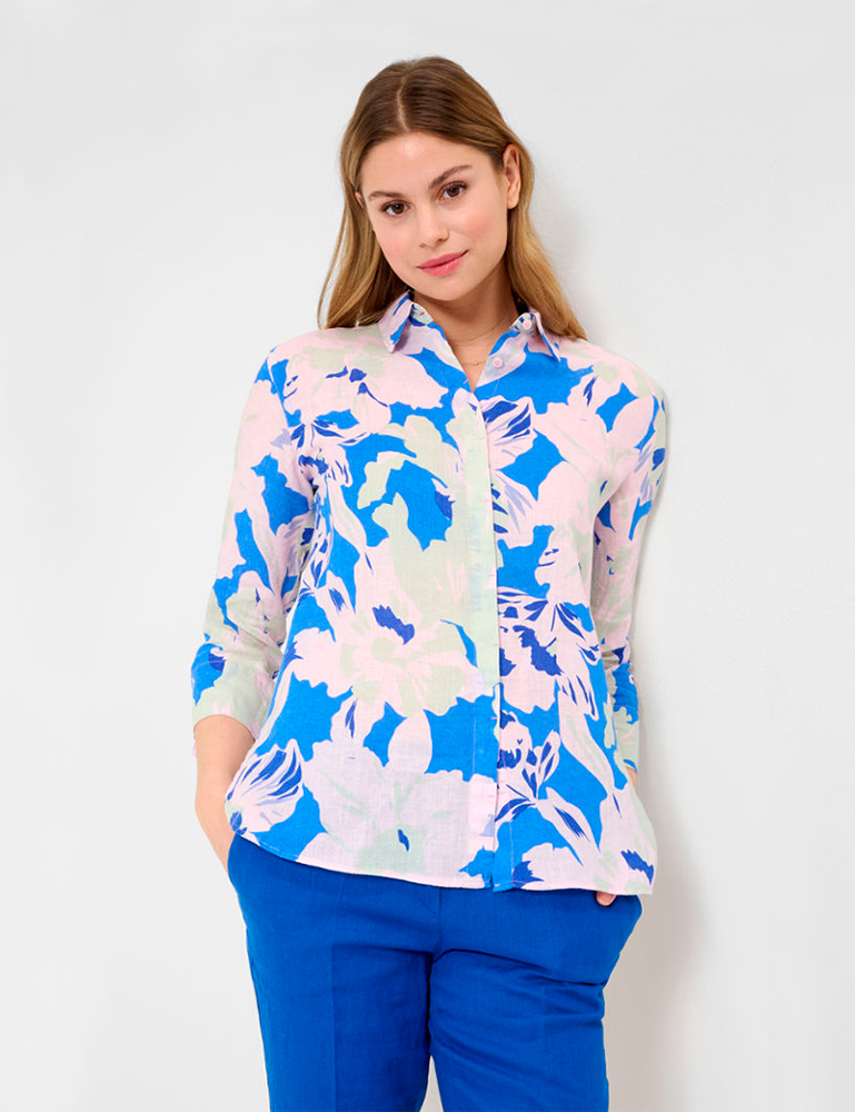Camisa de lino estampado Brax en moda joven gus gus boutique sant feliu. Moda de calle para mujeres. Moda sostenible online.
