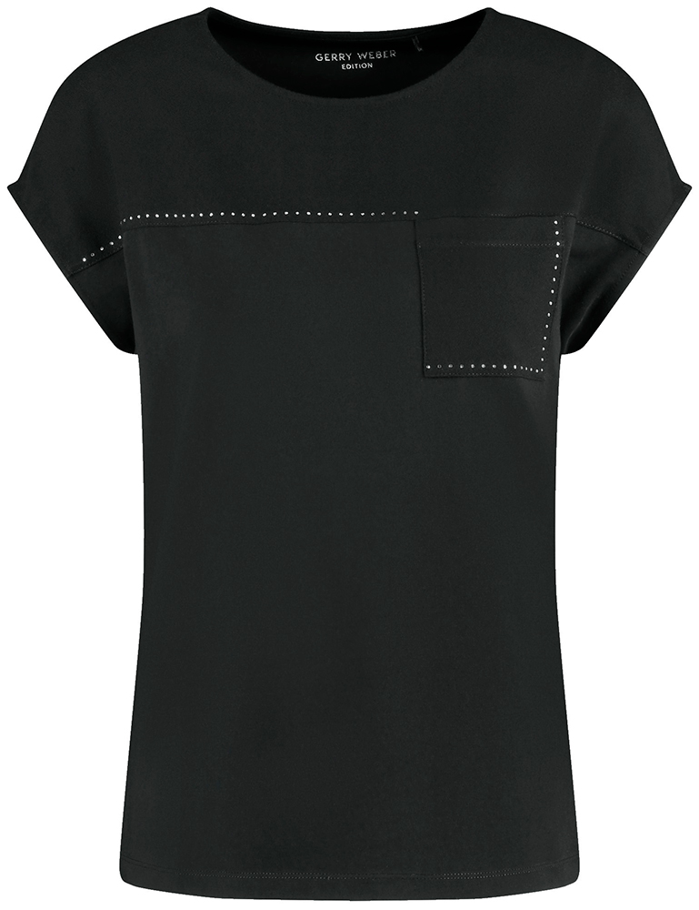 Camiseta manga corta negra con bolsillo Gerry Weber en gus gus boutique moda calle para mujer. Comprar moda Gerry Weber en España.
