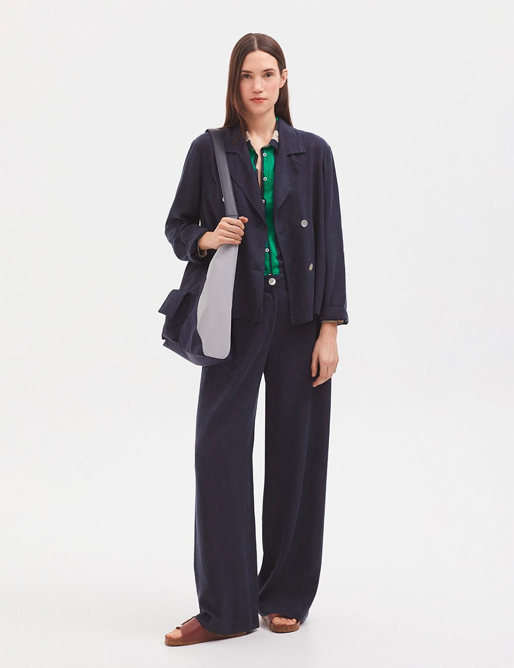 Pantalón palazzo tencel Nice Things moda joven en gus gus boutique moda mujer multimarca confeccionada en España. Colección 2025.
