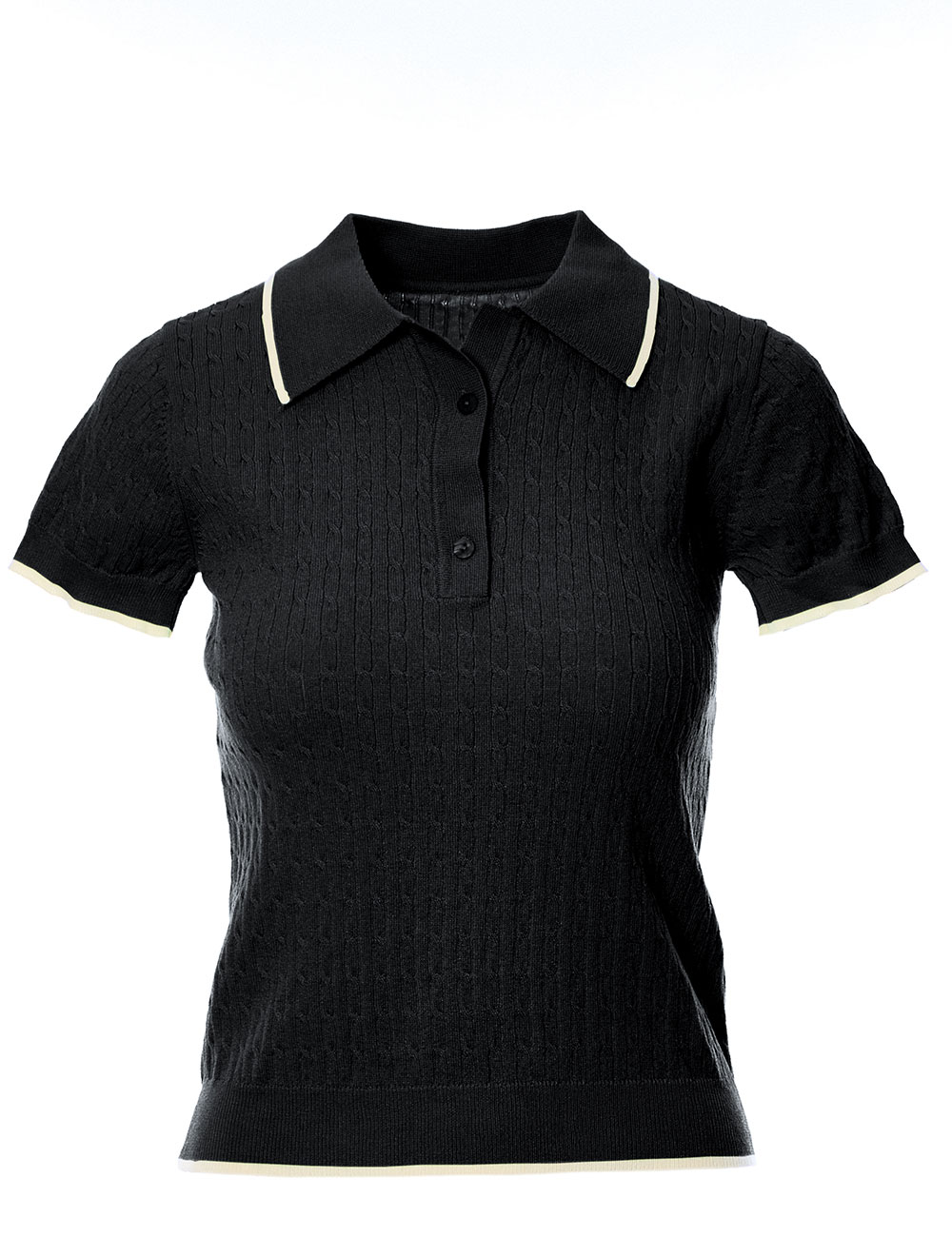 Polo negro canalé trenzas Anonyme moda joven en gus gus boutique moda mujer multimarca, colección primavera-verano.