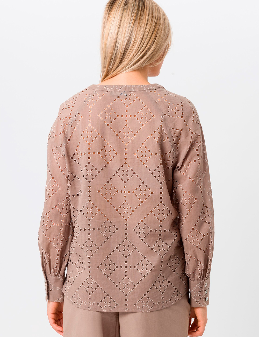 Blusa de manga larga con bordado troquelado Tuzzi