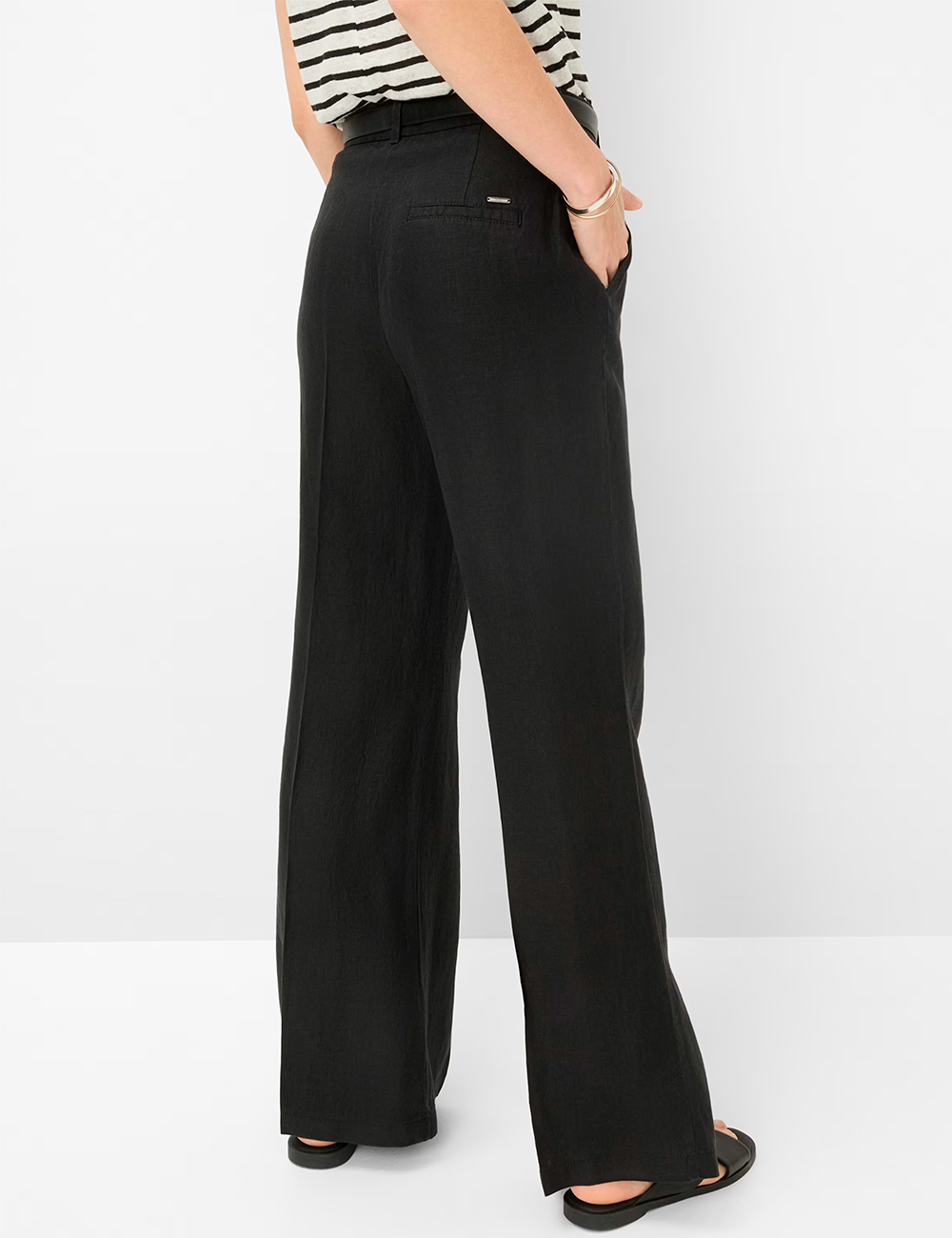 Pantalón palazzo lino negro Brax