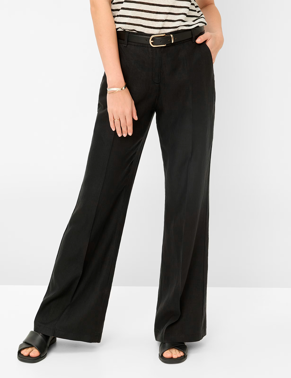 Pantalón palazzo lino negro Brax