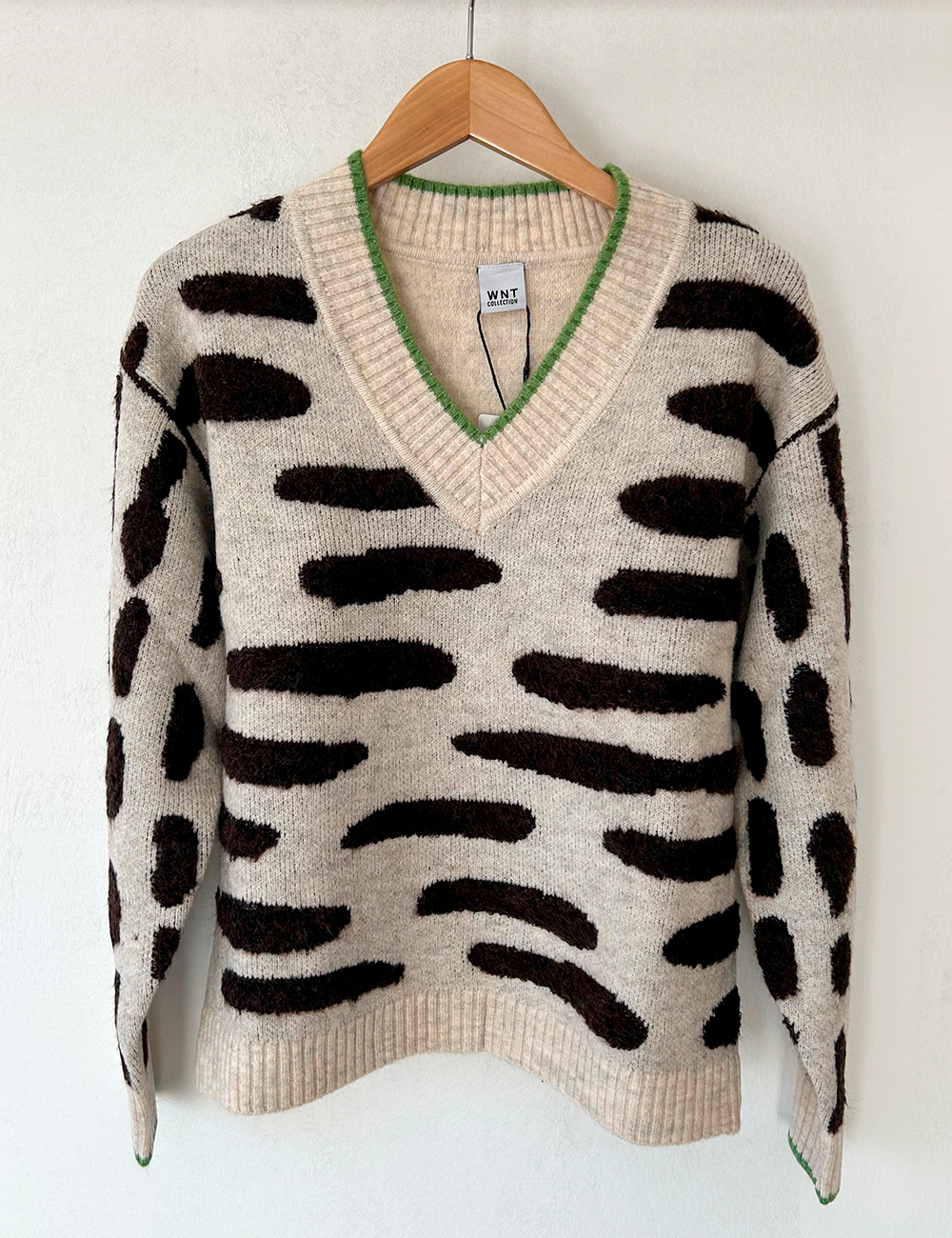 Jersey pico vivo verde con estampado fantasía WNT Collection