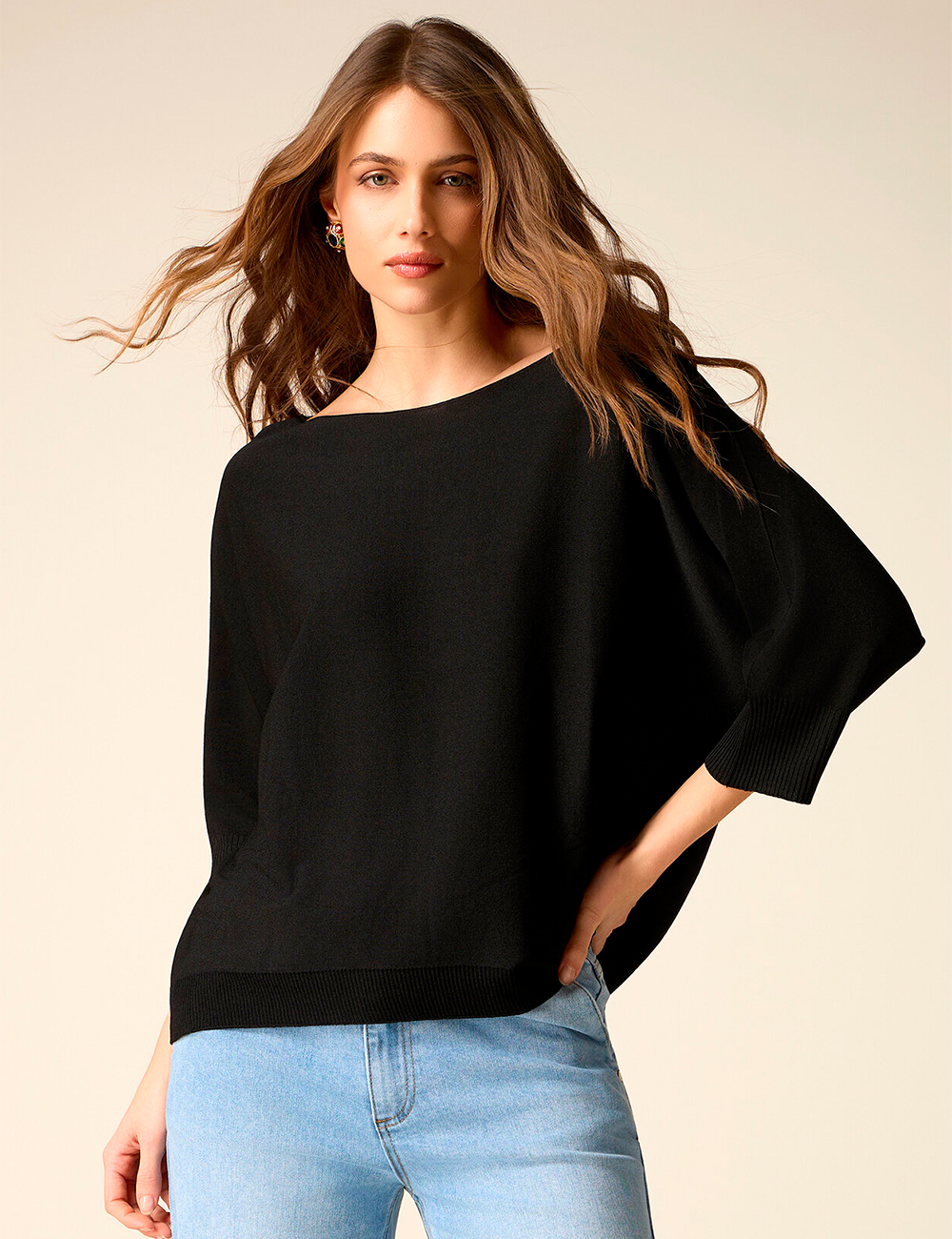 Jersey escote barco punto suave Oltr