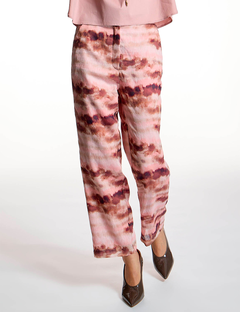 Pantalón rosa estampado acuarela Alba Conde
