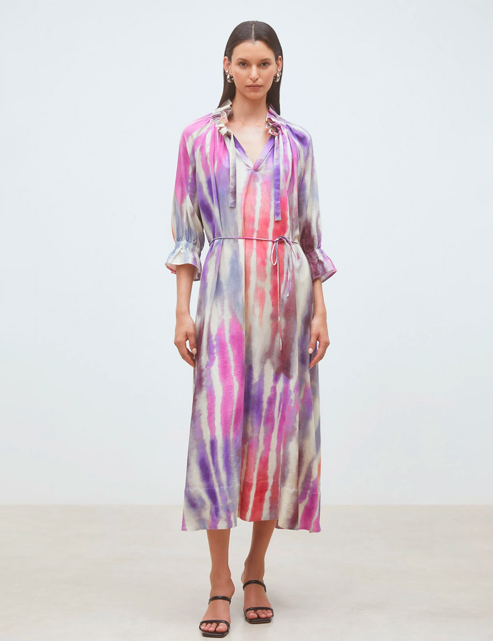 Vestido largo y vaporoso tie-dye Suncoo