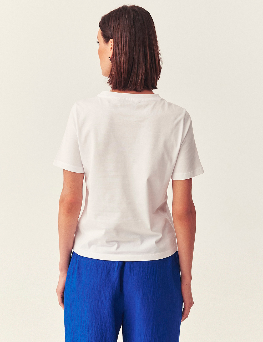 Camiseta manga corta blanca estampado azul Tatuum